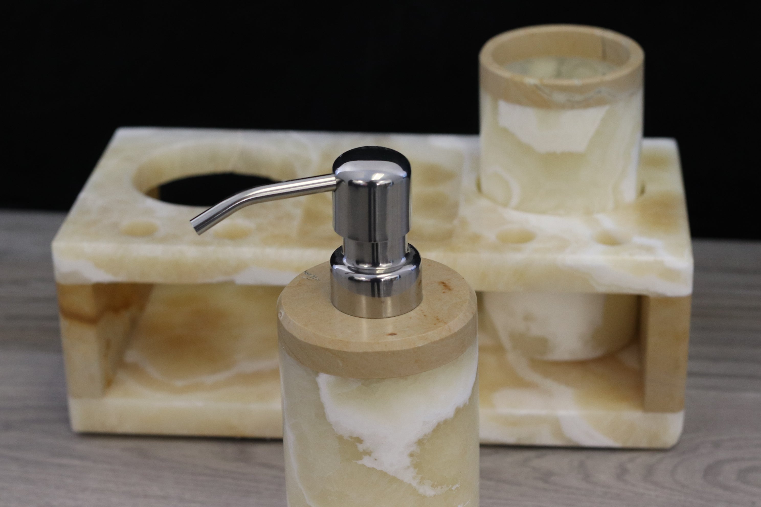 Onyx Stone Bathroom Accessories Set, 3 Pieces Bathroom Accessory Set Accessories Bath Bathroom Accessory Sets