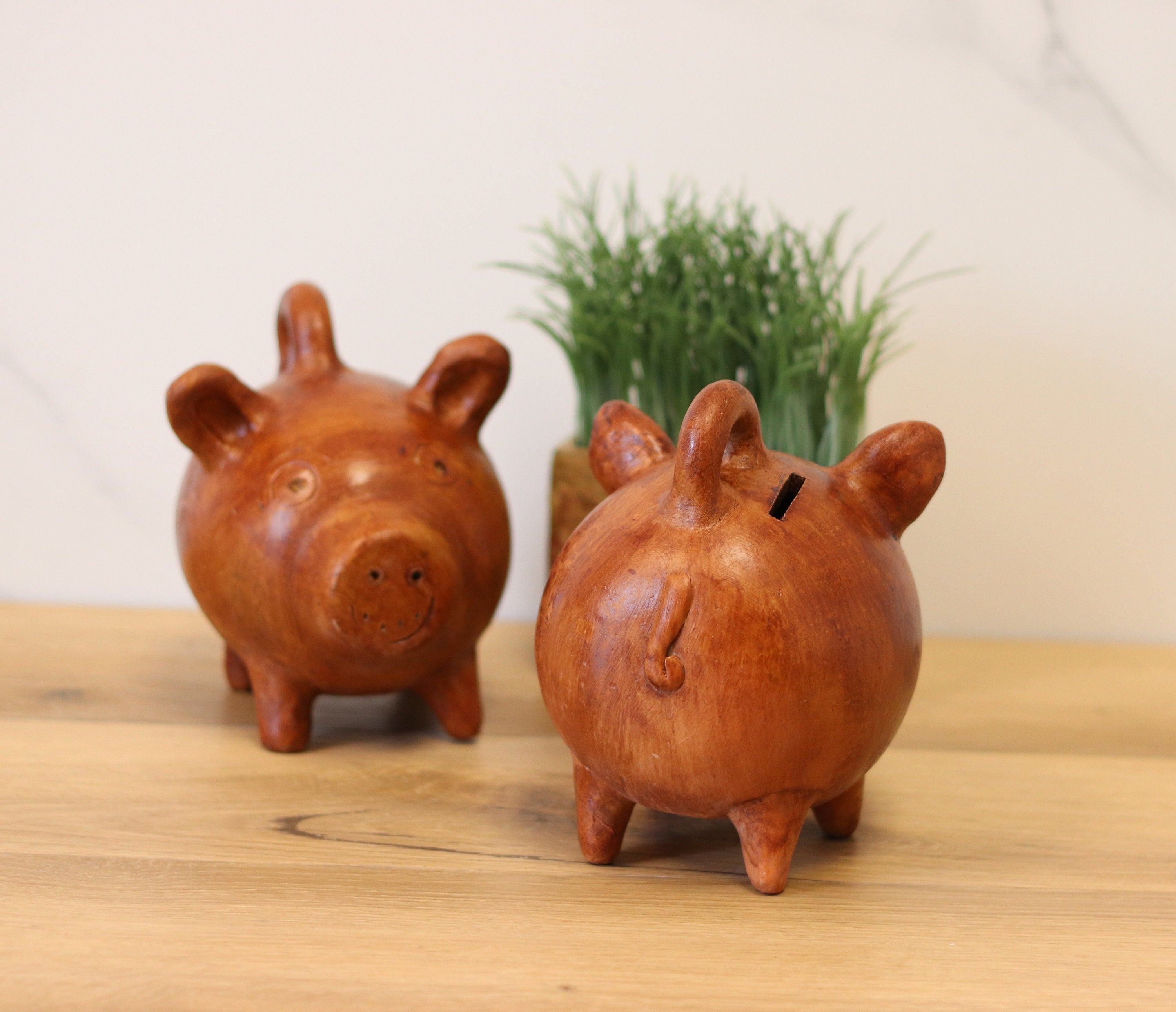 Ceramic Piggy Smash Bank, 6 x 6 x 8 inches-Glazed