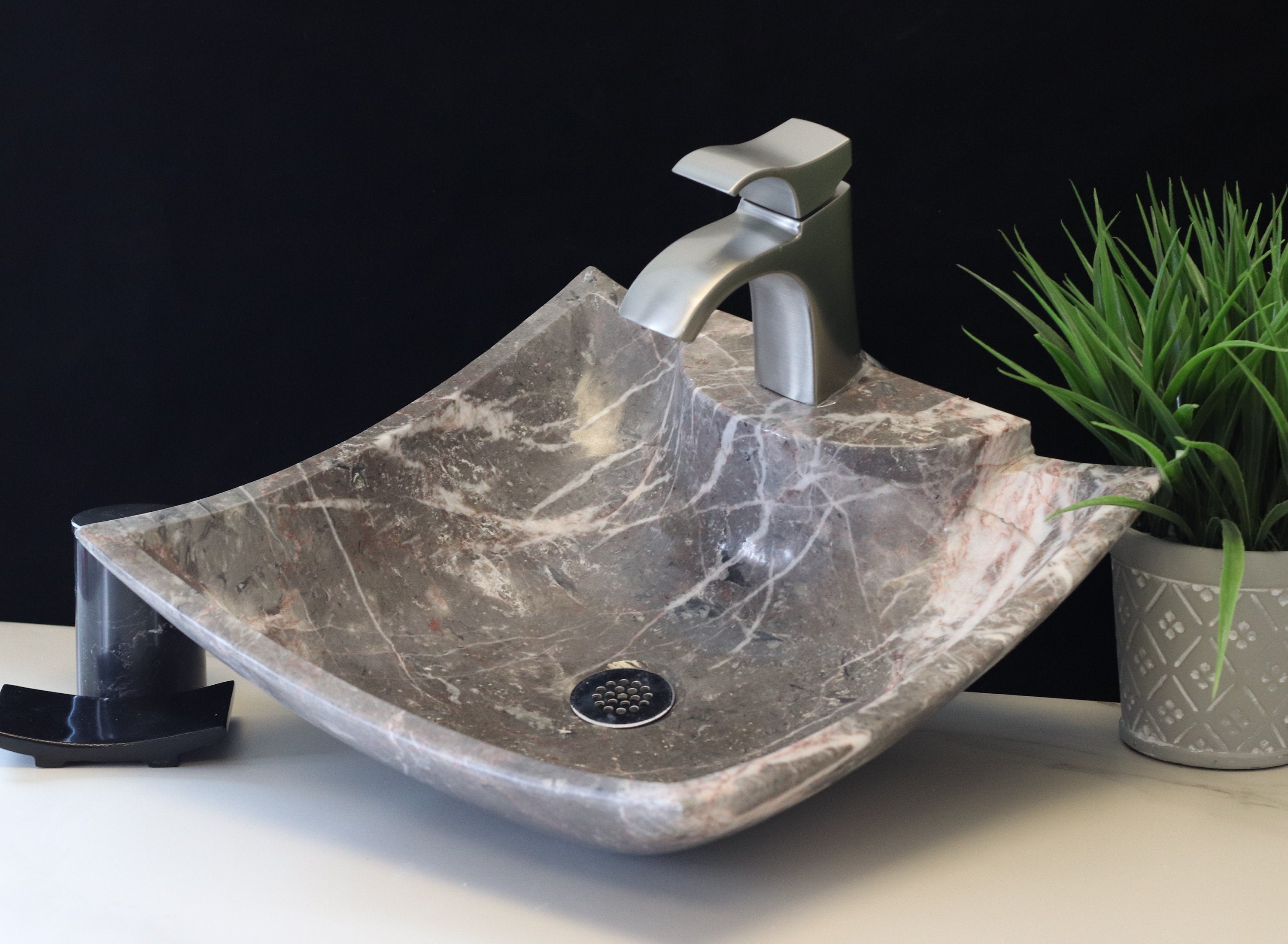 Marble Vessel Bathroom Sink - Square Marble Sinks Marble Sinks Sinks