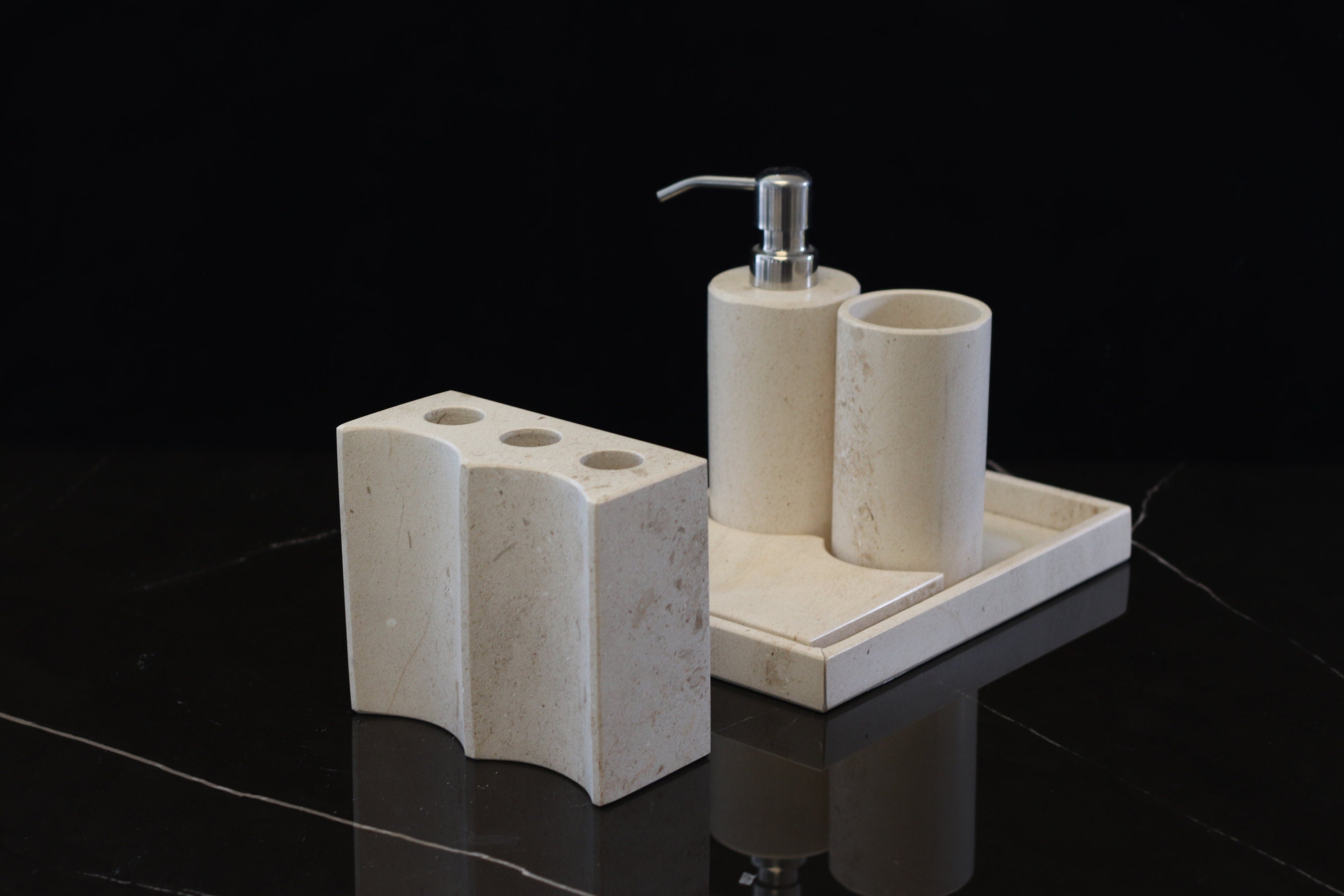 Onyx Stone Bathroom Accessory Set, 5 Pieces Accessories Bath Bathroom Accessory Sets